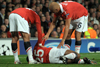 14 de septiembre del 2010. El ecuatoriano fue lesionado por Kirk Broadfoot durante un partido de la Champions League. Foto: AFP.