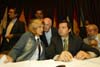 El Gobierno pierde apoyo legislativo. Omar Quintana es destituido y Cinthya Viteri (primera a la izq.) asume la Presidencia del Congreso.
