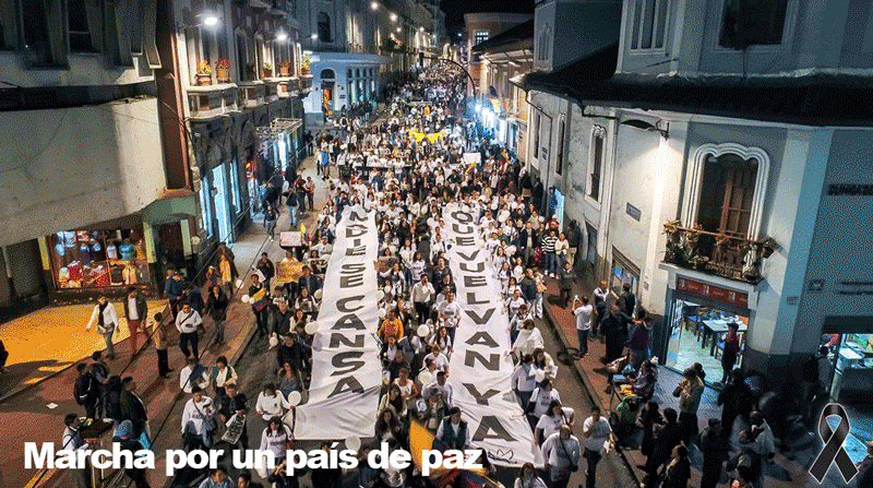 Marchas por la paz hubo en varias ciudades del Ecuador