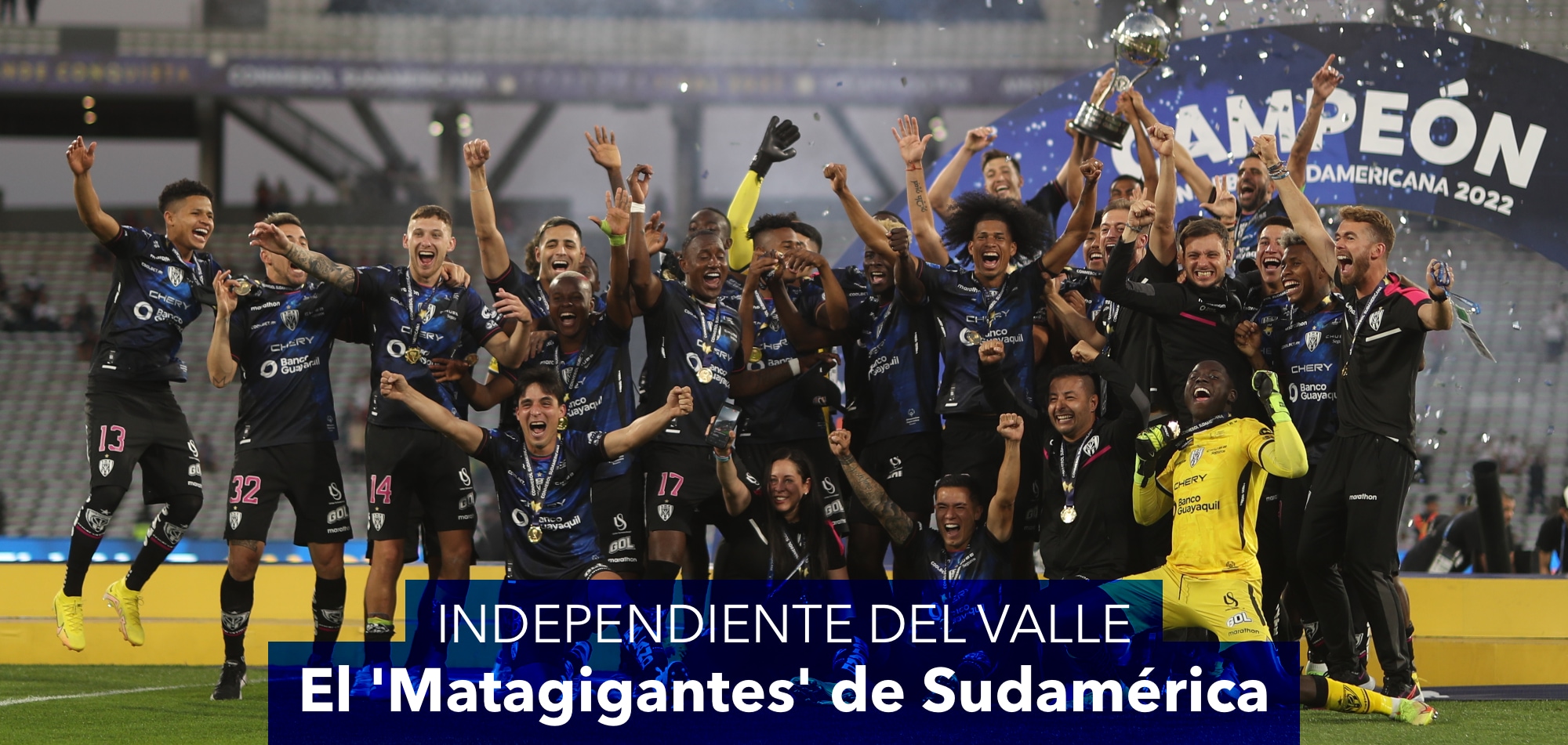 Los jugadores del Independiente del Valle cuando ganaron la segunda Copa Sudamericana el pasado 1 de octubre del 2022 Foto: EFE